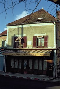 Het huis waarin Vincent van Gogh (1853-90) woonde in 1890 door French School