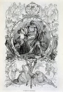 De legende van Karel de Grote, gravure door French School