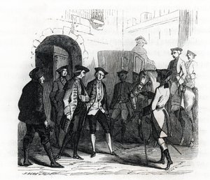 De gevangenen van Vincennes werden overgebracht naar de Bastille in 1784 - (gravure) 1846 door French School