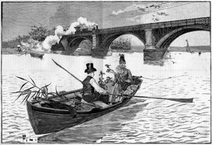 De omgeving van Parijs, een zondag in Argenteuil in 1887