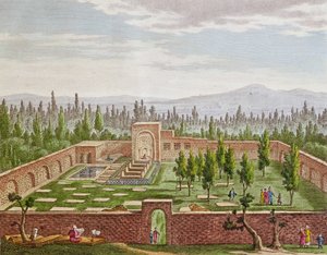 Het graf van de grote Perzische dichter Hafiz Shirazi in Shiraz door French School