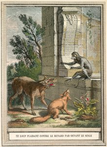 De wolf pleit tegen de vos voor de aap door French School