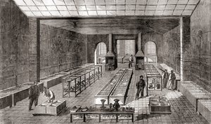 De werkplaats met de chemische baden in Charles Christofle