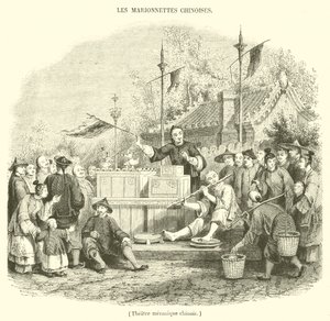 Chinees mechanisch theater (gravure)