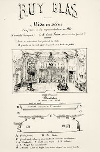 Theaterprogramma voor Act I van Ruy Blas (1838) door Victor Hugo (1802-85), 1880 door French School