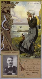 Theodore Botrel, Franse zanger en liedjesschrijver (chromolitho)
