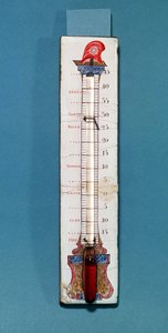 Thermometer bekroond met een Frygische muts