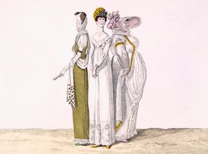 Drie Parijse Gratiën, plaat 16 uit le Bon Genre, ca.1810 door French School