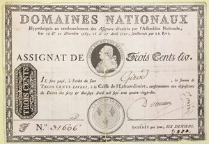 Bankbiljet van driehonderd livre, 1790