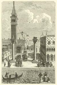 Koorddanser in Venetië (gravure) door French School
