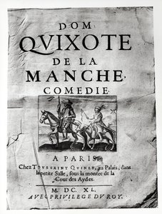 Titelpagina van Dom Quixote de La Manche Comedie door Guerin de Bouscal, 1640 door French School