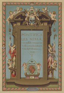 Titelpagina van Missaal Pontifical (chromolitho) door French School