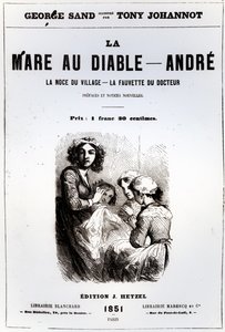 Titelpagina van De Duivelsvijver door George Sand, geïllustreerd door Tony Johannot, 1851