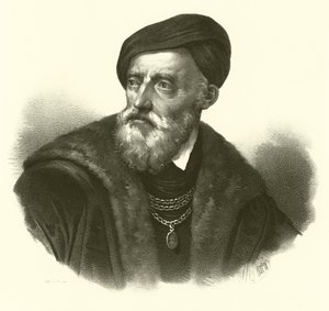 Tiziano Vecelli of Tiziano Vecellio, bekend in het Engels als Titian, portret door French School