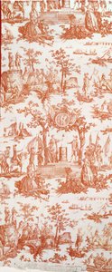 Toile de Jouy, illustratie van het Festival van de Federatie op 14 juli 1790 op het Champs de Mars door French School