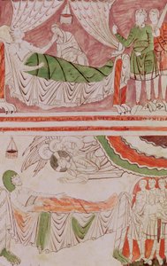 Tome 1, Ms 1589 f.128v Koning David en de droom van Salomo, uit de Bijbel van St. Vaast