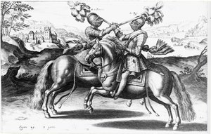 Toernooiscène tussen Henri IV en Antoine de Pluvinel door French School