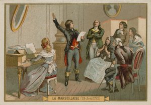 Handelskaart met een afbeelding van Rouget de Lisle door French School