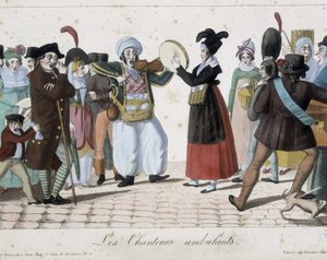 Reizende zangers - gravure door French School