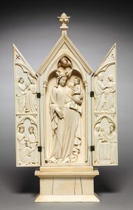 Drieluik: Het leven van de Maagd, ca. 1325-1350 door French School