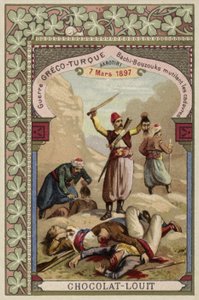 Turkse Bashi-bazouks verminken Griekse lijken, Akrotiri, Kreta, Grieks-Turkse Oorlog, 7 maart 1897 door French School