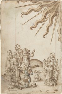 Keer uw lichaam als u aanbidt [fol. 37 verso], ca. 1512-1515 (pentekening) door French School
