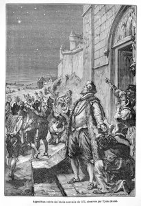 Tycho Brahe ziet een nieuwe ster (gravure) door French School