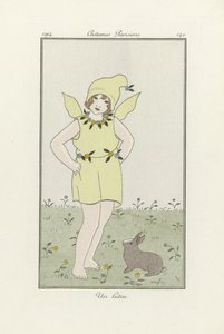 Un Lutin, uit Costumes Parisien, pub.1914 (kleurenlitho) door French School