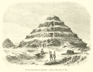 Een van de piramides van Sakkarah (gravure)