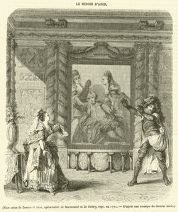 Een scène uit Zemire en Azor, opera-ballet van Marmontel en Gretry, opgevoerd in 1771 door French School