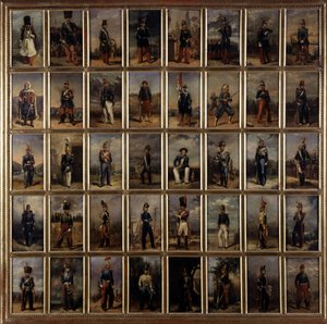 Uniform van het 1e en 2e Keizerrijk, schilderij op hout, eind 19e eeuw door French School