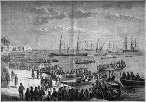 Eenheid van Italië - Expeditie van de Duizend - Evacuatie van Milazzo, juli 1860 door French School