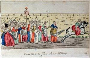 Voorhoede van vrouwen die op 5 oktober naar Versailles gaan door French School