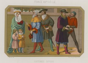 Verschillende mode van 16e-eeuws Frankrijk door French School
