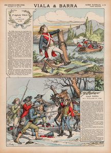 Viala en Barra (kleur litho) door French School