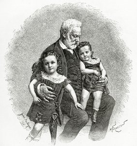 Victor Hugo en zijn Kleinkinderen door French School