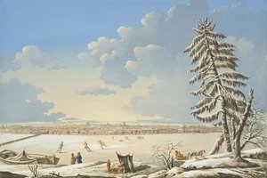 Uitzicht op Sint-Petersburg, gepubliceerd in Parijs ca.1850 (handgekleurde litho)