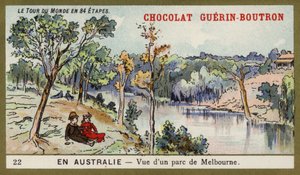 Uitzicht op een park in Melbourne, Australië door French School