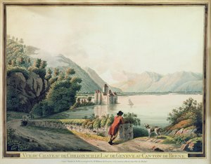 Uitzicht op het Château de Chillon, Meer van Genève door French School