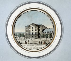 Uitzicht op het Jeu de Paume door Monseigneur de Graaf van Artois