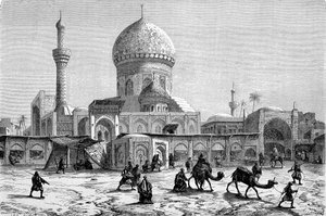 Uitzicht op de markt en de Ahmet-Kiaia-moskee, Bagdad