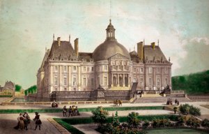 Uitzicht op het kasteel van Vaux-le-Vicomte in Maincy door French School