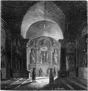 Zicht op de kapel van Sint-Antonius, in de zoutmijn van Bochnia, Polen door French School