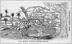 Uitzicht op de stad Alexandrië, Egypte