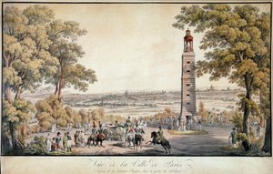 Uitzicht op de stad Parijs, genomen vanaf de lantaarn of 