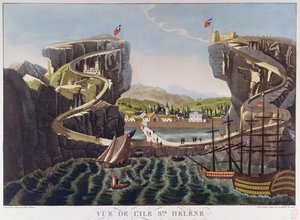 Uitzicht op het eiland Sint-Helena, ca.1821