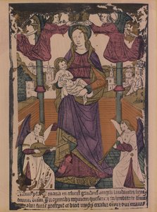 Maria met kind (kleurenlitho)