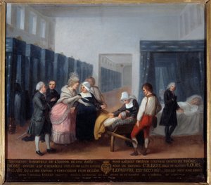 Bezoek van Monsieur en Madame Necker aan het hospitaal van liefdadigheid