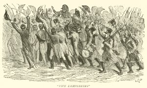 "Leve de keizer!" (gravure) door French School