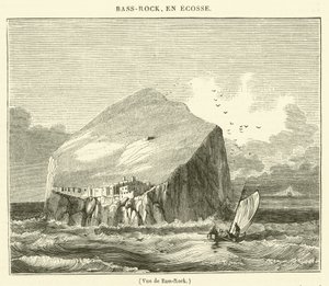 Uitzicht op Bass-Rock (gravure) door French School